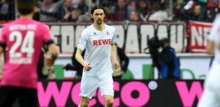 Cologne's defender Neven Subotic plays the ball during the German first division Bundesliga football match of 1.FC Cologne vs Hertha BSC Berlin in Cologne, western Germany, on March 18, 2017.