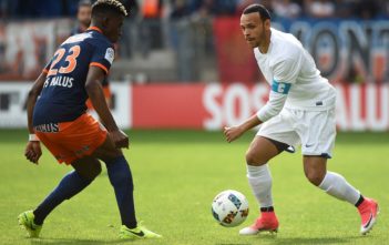 Transferticker: Kein Terodde, dafür Braithwaite? Toulouse's Danish forward Martin Braithwaite (R) vies with Montpellier's French defender Nordi Mukiele (L) during the French L1 football match between Montpellier (MHSC) and Toulouse (TFC) at the Mosson stadium in Montpellier, on April 2, 2017.